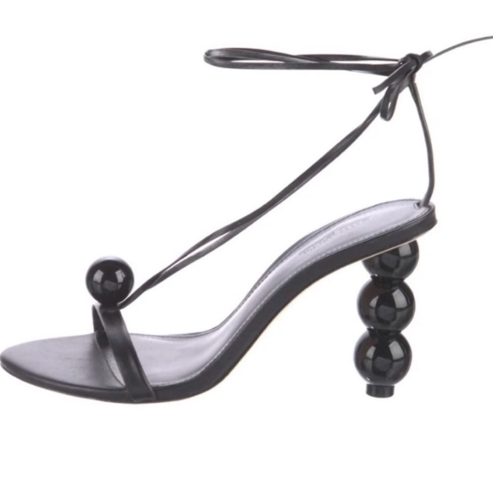 Cult Gaia Black Sculptural Heel Sandals